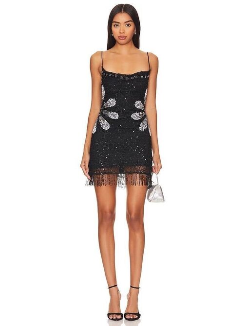 Tularosa Bellini Sequin Dress In Black Burst